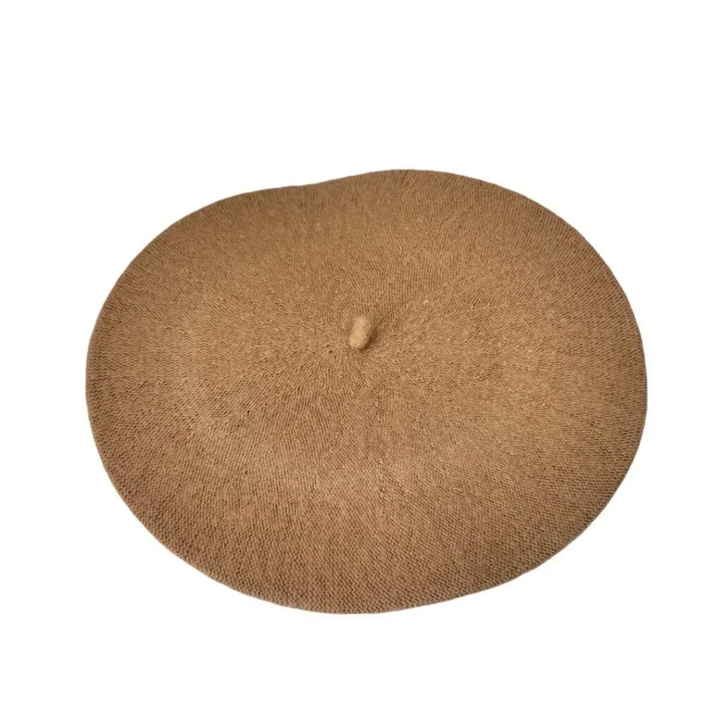 NEW Wool Beret Hat Tan Wool Blend Classic Old Money Preppy Solid